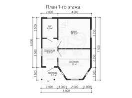 3d проект ДБ130 - планировка 1 этажа
