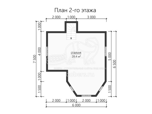 3d проект ДБ130 - планировка 2 этажа</div>