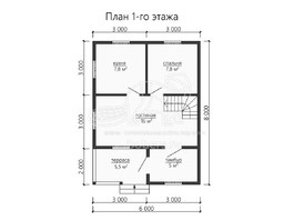 3d проект ДБ132 - планировка 1 этажа