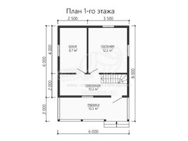 3d проект ДБ134 - планировка 1 этажа