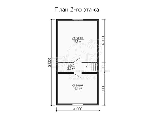 3d проект ДБ134 - планировка 2 этажа