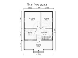 3d проект ДБ135 - планировка 1 этажа