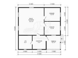 3d проект ДБ136 - планировка 1 этажа