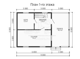 3d проект ДБ137 - планировка 1 этажа