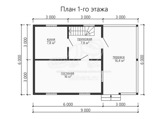 3d проект ДБ137 - планировка 1 этажа