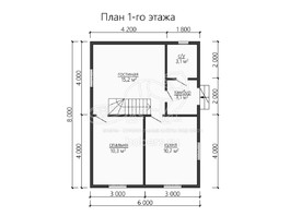 3d проект ДБ140 - планировка 1 этажа