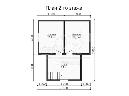 3d проект ДБ141 - планировка 2 этажа