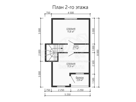 3d проект ДБ142 - планировка 2 этажа</div>