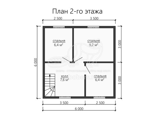 3d проект ДБ144 - планировка 2 этажа</div>