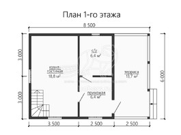 3d проект ДБ144 - планировка 1 этажа