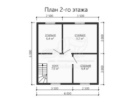 3d проект ДБ144 - планировка 2 этажа