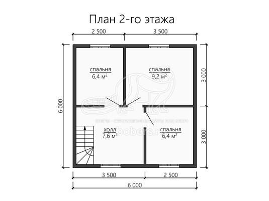 3d проект ДБ144 - планировка 2 этажа