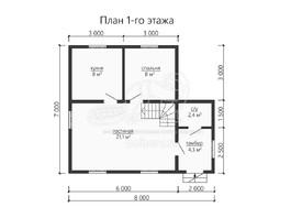 3d проект ДБ145 - планировка 1 этажа