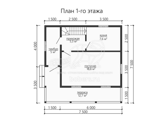 3d проект ДБ146 - планировка 1 этажа