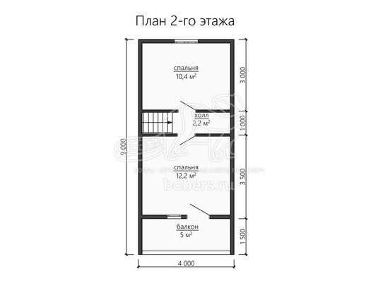 3d проект ДБ147 - планировка 2 этажа