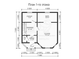 3d проект ДБ148 - планировка 1 этажа