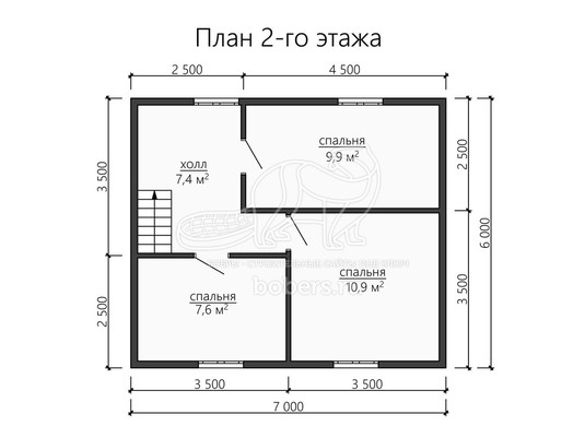 3d проект ДБ148 - планировка 2 этажа