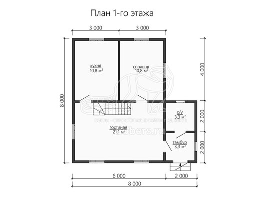 3d проект ДБ149 - планировка 1 этажа