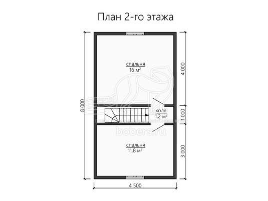 3d проект ДБ149 - планировка 2 этажа</div>