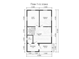 3d проект ДБ150 - планировка 1 этажа