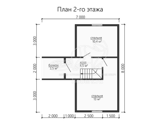 3d проект ДБ151 - планировка 2 этажа</div>