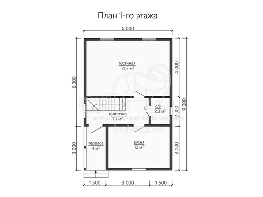 3d проект ДБ153 - планировка 1 этажа