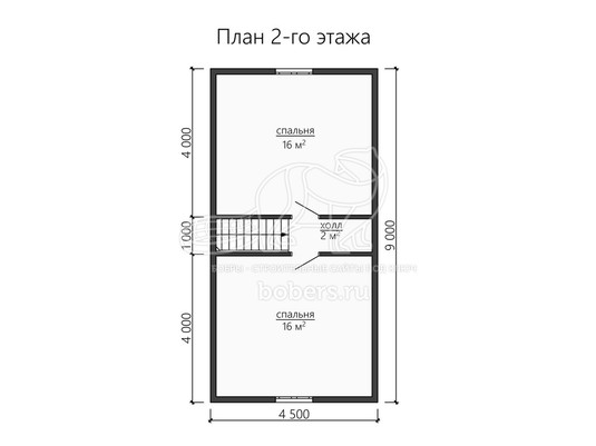 3d проект ДБ153 - планировка 2 этажа