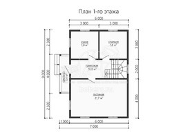3d проект ДБ154 - планировка 1 этажа