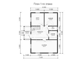3d проект ДБ155 - планировка 1 этажа