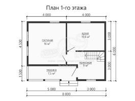 3d проект ДБ156 - планировка 1 этажа