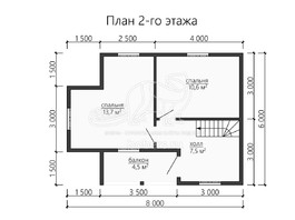 3d проект ДБ156 - планировка 2 этажа