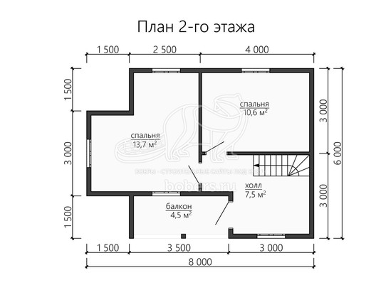 3d проект ДБ156 - планировка 2 этажа