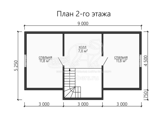 3d проект ДБ158 - планировка 2 этажа</div>