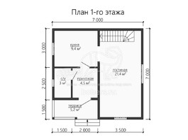 3d проект ДБ159 - планировка 1 этажа