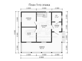 3d проект ДБ161 - планировка 1 этажа