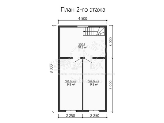 3d проект ДБ161 - планировка 2 этажа</div>