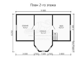 3d проект ДБ162 - планировка 2 этажа