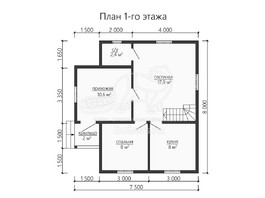 3d проект ДБ163 - планировка 1 этажа