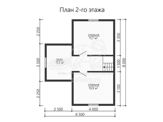 3d проект ДБ163 - планировка 2 этажа</div>
