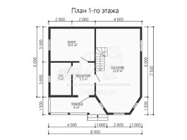 3d проект ДБ164 - планировка 1 этажа