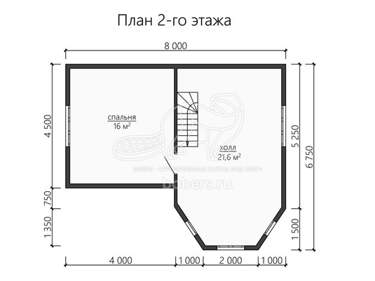 3d проект ДБ164 - планировка 2 этажа</div>