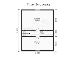 3d проект ДБ166 - планировка 2 этажа