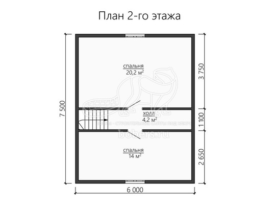3d проект ДБ166 - планировка 2 этажа
