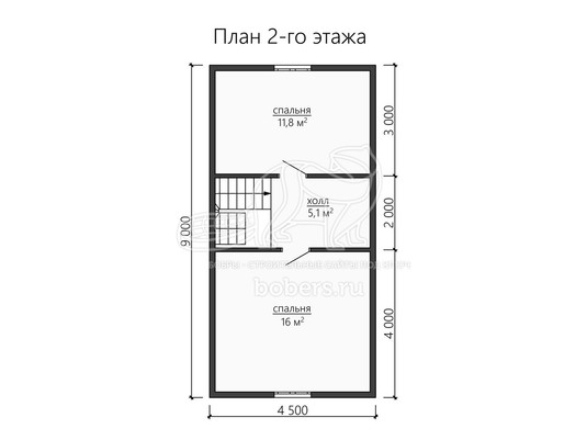 3d проект ДБ168 - планировка 2 этажа</div>