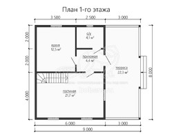 3d проект ДБ170 - планировка 1 этажа