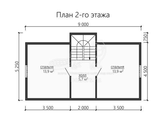 3d проект ДБ172 - планировка 2 этажа