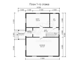 3d проект ДБ176 - планировка 1 этажа