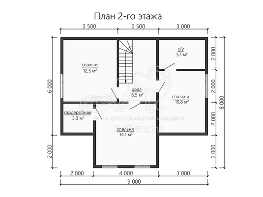 3d проект ДБ177 - планировка 2 этажа