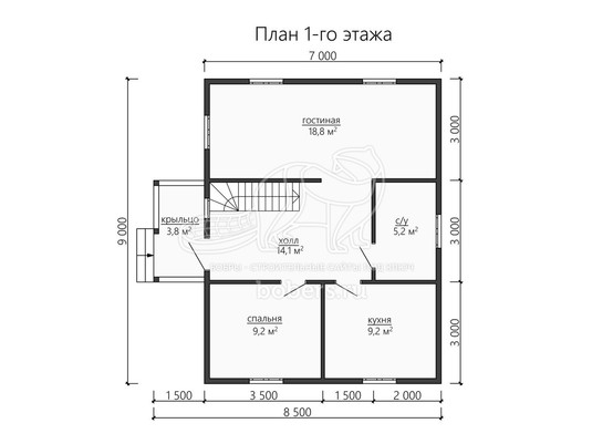 3d проект ДБ178 - планировка 1 этажа