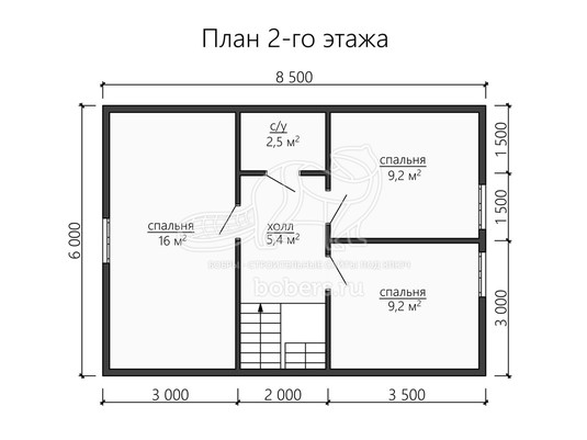 3d проект ДБ180 - планировка 2 этажа